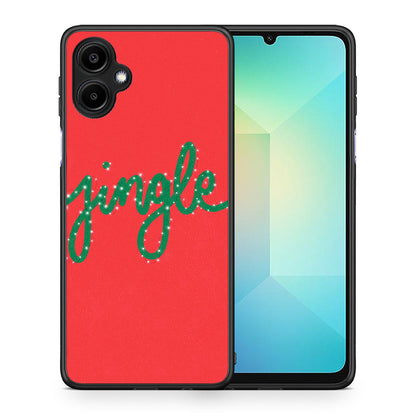 Θήκη Samsung Galaxy A06 Jingle Xmas από τη Smartfits με σχέδιο στο πίσω μέρος και μαύρο περίβλημα | Samsung Galaxy A06 Jingle Xmas case with colorful back and black bezels