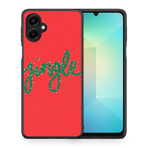 Θήκη Samsung Galaxy A06 Jingle Xmas από τη Smartfits με σχέδιο στο πίσω μέρος και μαύρο περίβλημα | Samsung Galaxy A06 Jingle Xmas case with colorful back and black bezels