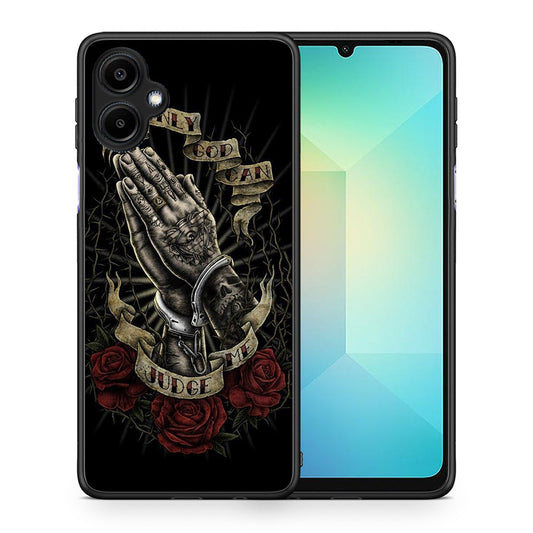 Θήκη Samsung Galaxy A06 Judge By God από τη Smartfits με σχέδιο στο πίσω μέρος και μαύρο περίβλημα | Samsung Galaxy A06 Judge By God case with colorful back and black bezels