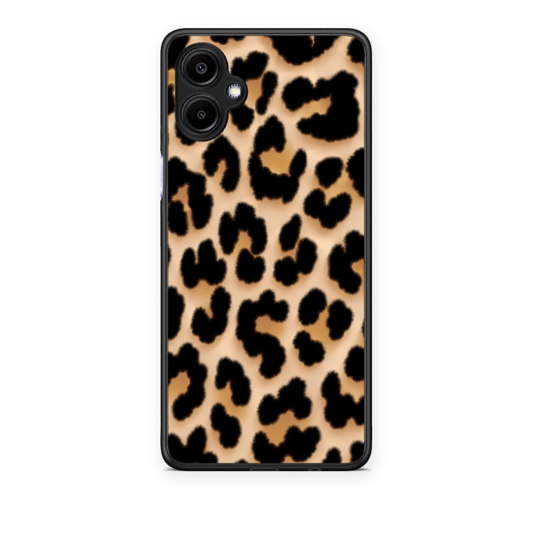 Θήκη Samsung Galaxy A06 Leopard Print Tan Large από τη Smartfits με σχέδιο στο πίσω μέρος και μαύρο περίβλημα | Samsung Galaxy A06 Leopard Print Tan Large case with colorful back and black bezels