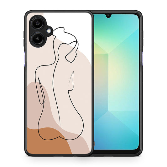Θήκη Samsung Galaxy A06 LineArt Woman από τη Smartfits με σχέδιο στο πίσω μέρος και μαύρο περίβλημα | Samsung Galaxy A06 LineArt Woman case with colorful back and black bezels