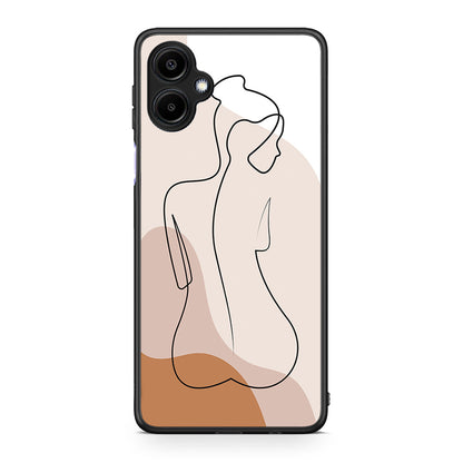 Samsung Galaxy A06 LineArt Woman θήκη από τη Smartfits με σχέδιο στο πίσω μέρος και μαύρο περίβλημα | Smartphone case with colorful back and black bezels by Smartfits