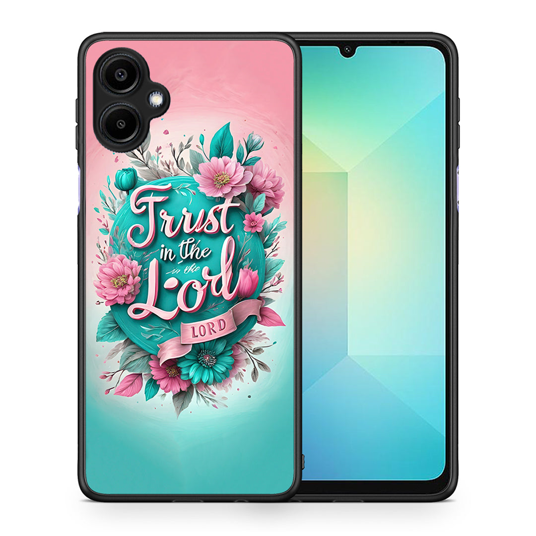 Θήκη Samsung Galaxy A06 Lord Trust από τη Smartfits με σχέδιο στο πίσω μέρος και μαύρο περίβλημα | Samsung Galaxy A06 Lord Trust case with colorful back and black bezels