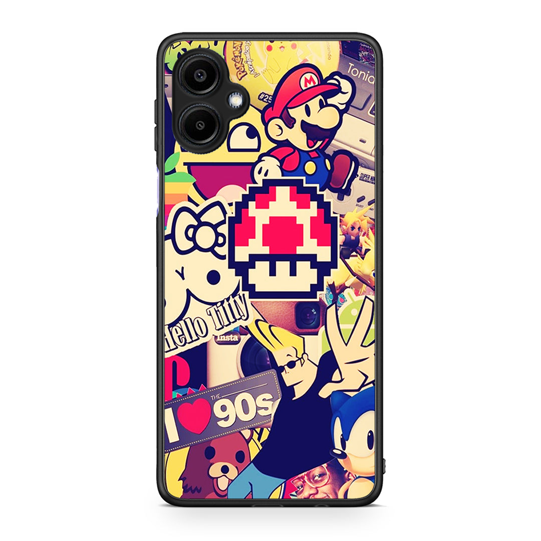 Samsung Galaxy A06 Love The 90s θήκη από τη Smartfits με σχέδιο στο πίσω μέρος και μαύρο περίβλημα | Smartphone case with colorful back and black bezels by Smartfits