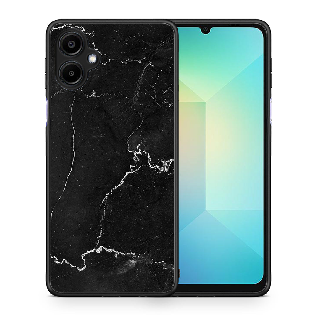 Θήκη Samsung Galaxy A06 Marble Black από τη Smartfits με σχέδιο στο πίσω μέρος και μαύρο περίβλημα | Samsung Galaxy A06 Marble Black case with colorful back and black bezels