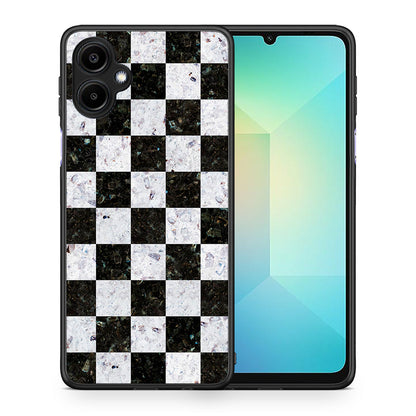 Θήκη Samsung Galaxy A06 Square Geometric Marble από τη Smartfits με σχέδιο στο πίσω μέρος και μαύρο περίβλημα | Samsung Galaxy A06 Square Geometric Marble case with colorful back and black bezels