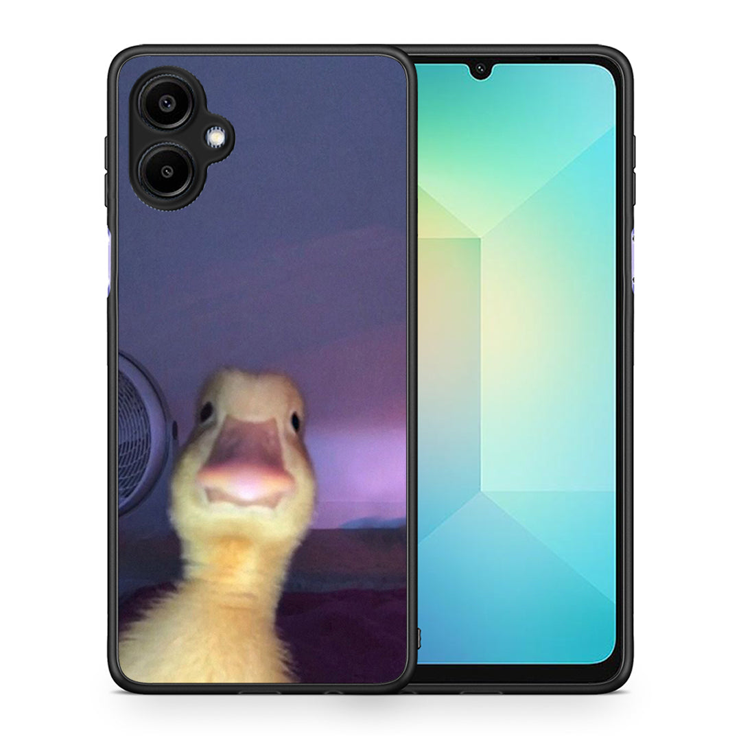 Θήκη Samsung Galaxy A06 Meme Duck από τη Smartfits με σχέδιο στο πίσω μέρος και μαύρο περίβλημα | Samsung Galaxy A06 Meme Duck case with colorful back and black bezels