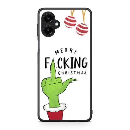 Samsung Galaxy A06 Merry F Xmas θήκη από τη Smartfits με σχέδιο στο πίσω μέρος και μαύρο περίβλημα | Smartphone case with colorful back and black bezels by Smartfits