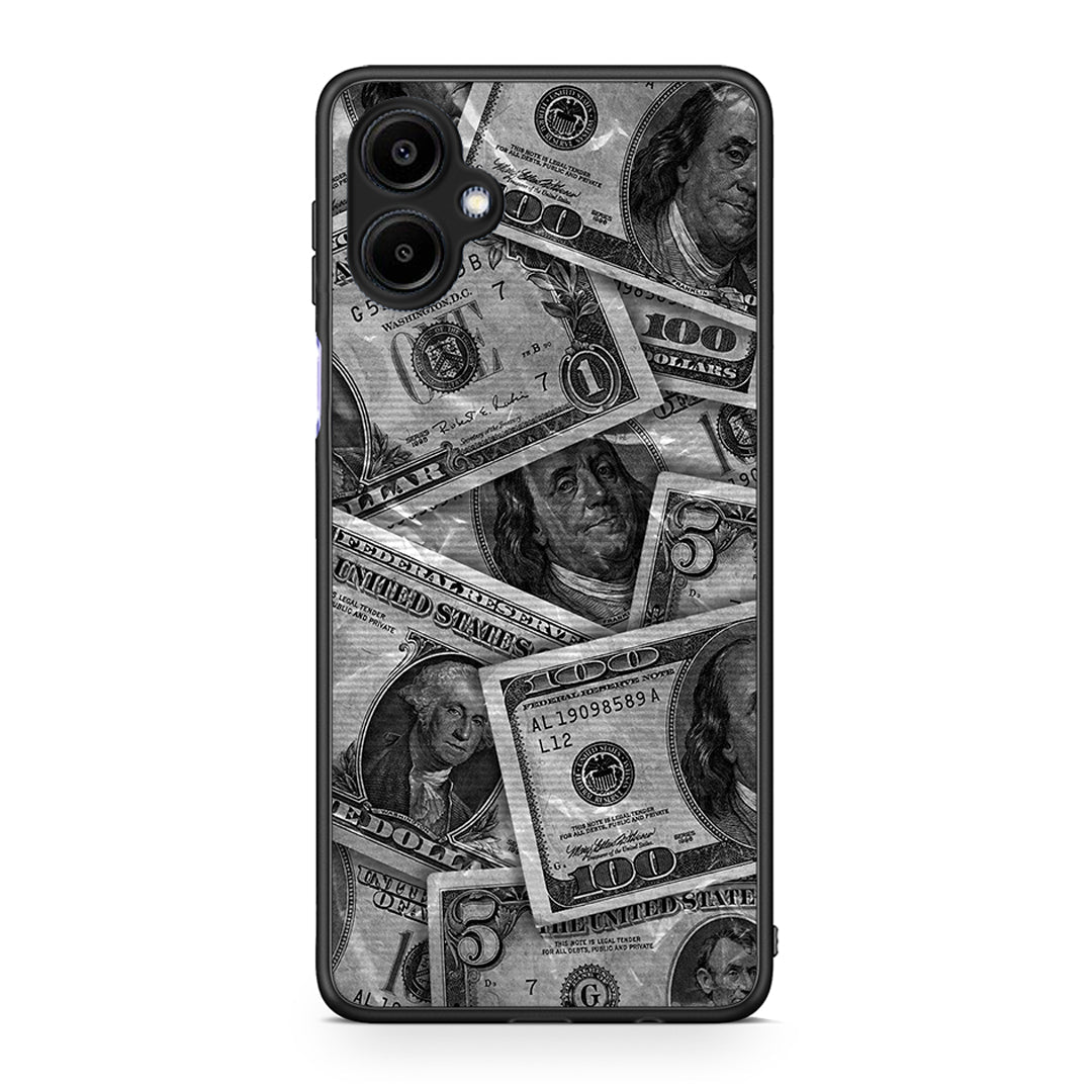 Samsung Galaxy A06 Money Dollars θήκη από τη Smartfits με σχέδιο στο πίσω μέρος και μαύρο περίβλημα | Smartphone case with colorful back and black bezels by Smartfits