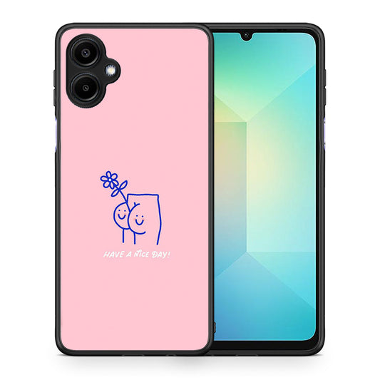 Θήκη Samsung Galaxy A06 Nice Day από τη Smartfits με σχέδιο στο πίσω μέρος και μαύρο περίβλημα | Samsung Galaxy A06 Nice Day case with colorful back and black bezels