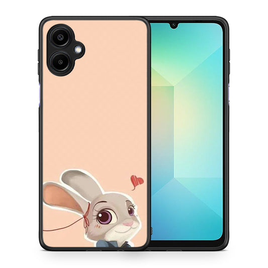 Θήκη Samsung Galaxy A06 Nick Wilde And Judy Hopps Love 2 από τη Smartfits με σχέδιο στο πίσω μέρος και μαύρο περίβλημα | Samsung Galaxy A06 Nick Wilde And Judy Hopps Love 2 case with colorful back and black bezels