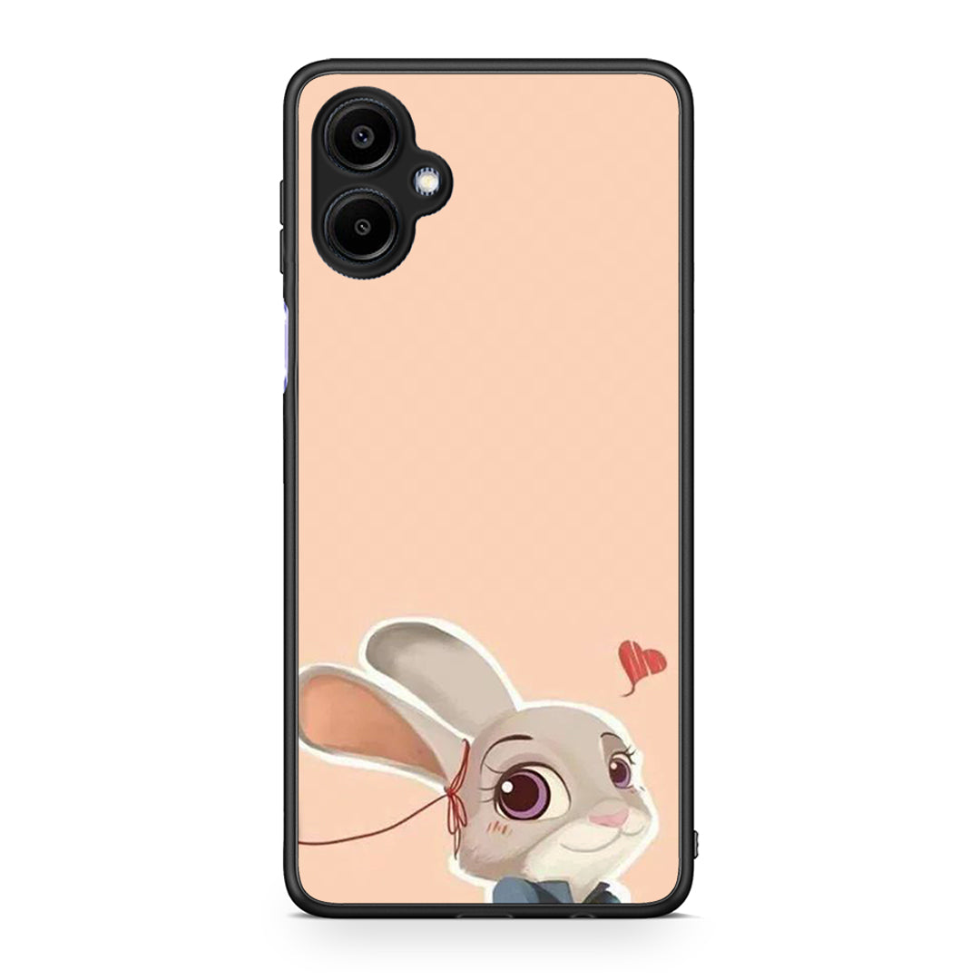 Samsung Galaxy A06 Nick Wilde And Judy Hopps Love 2 θήκη από τη Smartfits με σχέδιο στο πίσω μέρος και μαύρο περίβλημα | Smartphone case with colorful back and black bezels by Smartfits