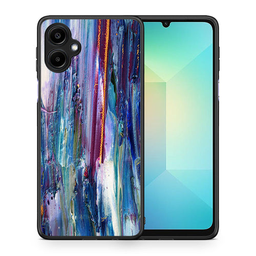 Θήκη Samsung Galaxy A06 Winter Paint από τη Smartfits με σχέδιο στο πίσω μέρος και μαύρο περίβλημα | Samsung Galaxy A06 Winter Paint case with colorful back and black bezels