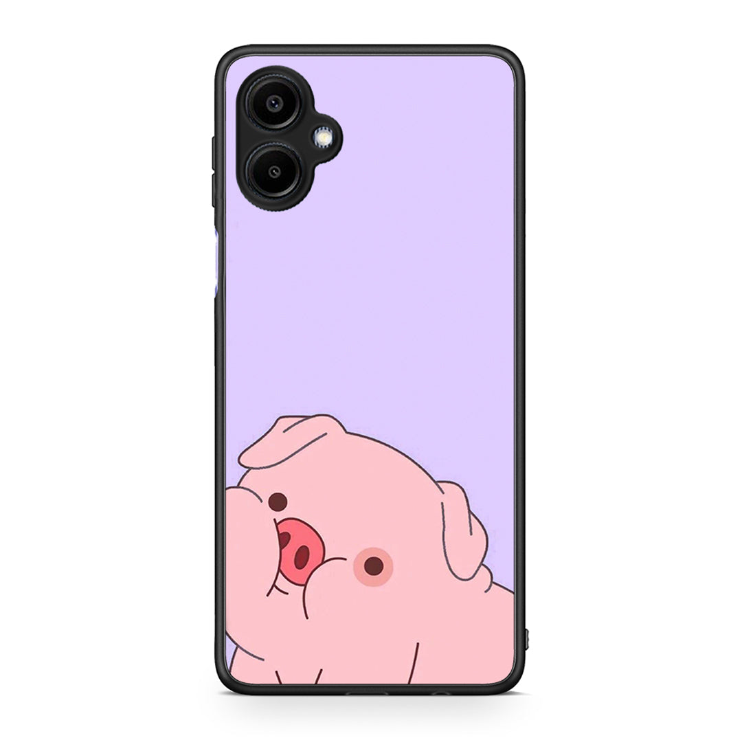 Samsung Galaxy A06 Pig Love 2 Θήκη Αγίου Βαλεντίνου από τη Smartfits με σχέδιο στο πίσω μέρος και μαύρο περίβλημα | Smartphone case with colorful back and black bezels by Smartfits