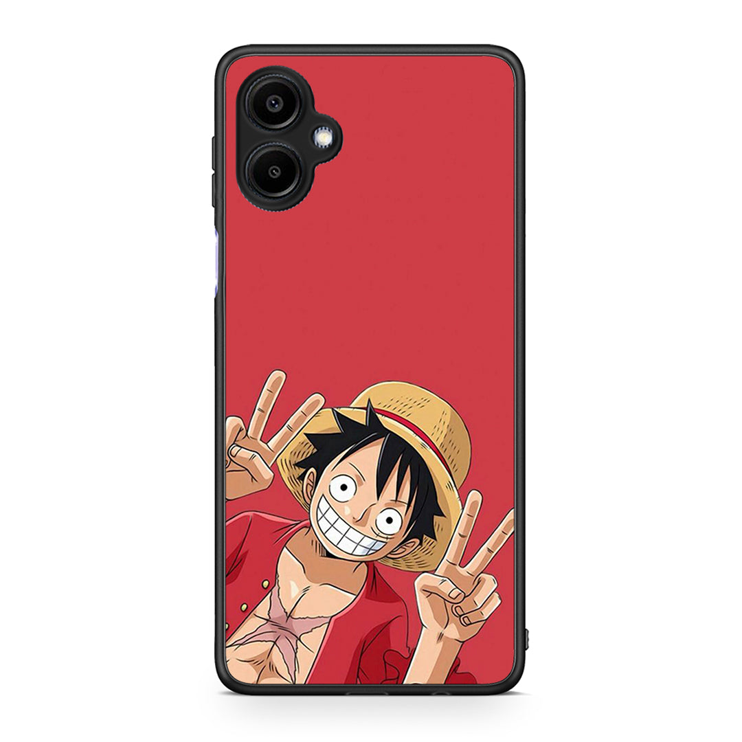 Samsung Galaxy A06 Pirate Luffy Θήκη από τη Smartfits με σχέδιο στο πίσω μέρος και μαύρο περίβλημα | Smartphone case with colorful back and black bezels by Smartfits