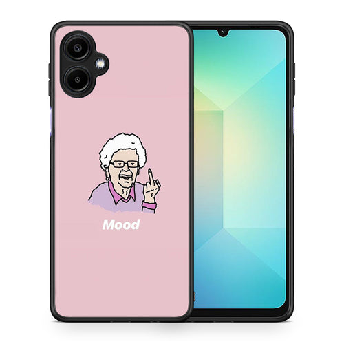 Θήκη Samsung Galaxy A06 Mood PopArt από τη Smartfits με σχέδιο στο πίσω μέρος και μαύρο περίβλημα | Samsung Galaxy A06 Mood PopArt case with colorful back and black bezels