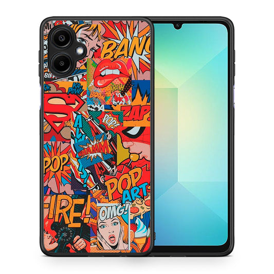 Θήκη Samsung Galaxy A06 PopArt OMG από τη Smartfits με σχέδιο στο πίσω μέρος και μαύρο περίβλημα | Samsung Galaxy A06 PopArt OMG case with colorful back and black bezels