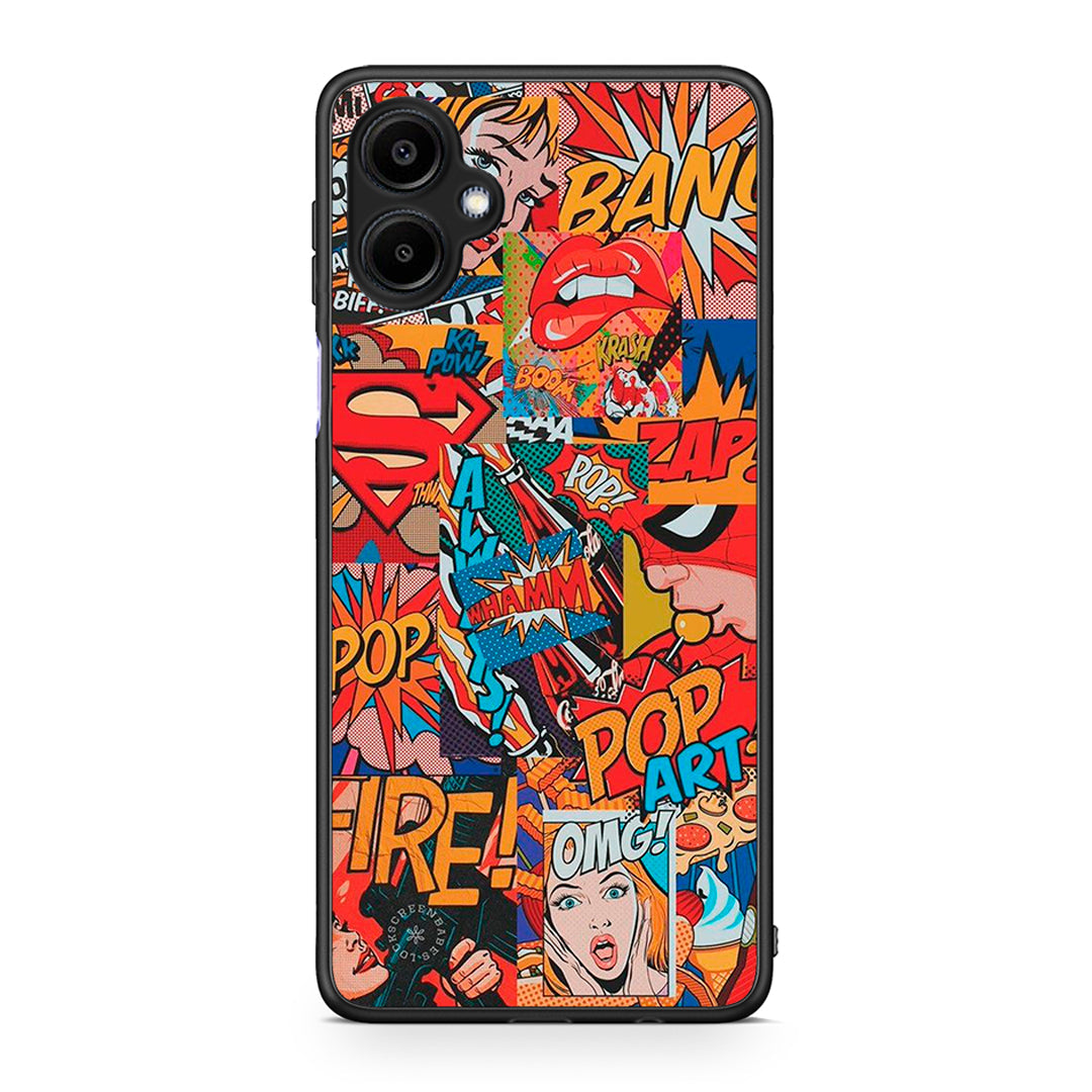 Samsung Galaxy A06 PopArt OMG θήκη από τη Smartfits με σχέδιο στο πίσω μέρος και μαύρο περίβλημα | Smartphone case with colorful back and black bezels by Smartfits