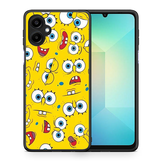 Θήκη Samsung Galaxy A06 Sponge PopArt από τη Smartfits με σχέδιο στο πίσω μέρος και μαύρο περίβλημα | Samsung Galaxy A06 Sponge PopArt case with colorful back and black bezels
