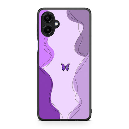 Samsung Galaxy A06 Purple Mariposa Θήκη Αγίου Βαλεντίνου από τη Smartfits με σχέδιο στο πίσω μέρος και μαύρο περίβλημα | Smartphone case with colorful back and black bezels by Smartfits