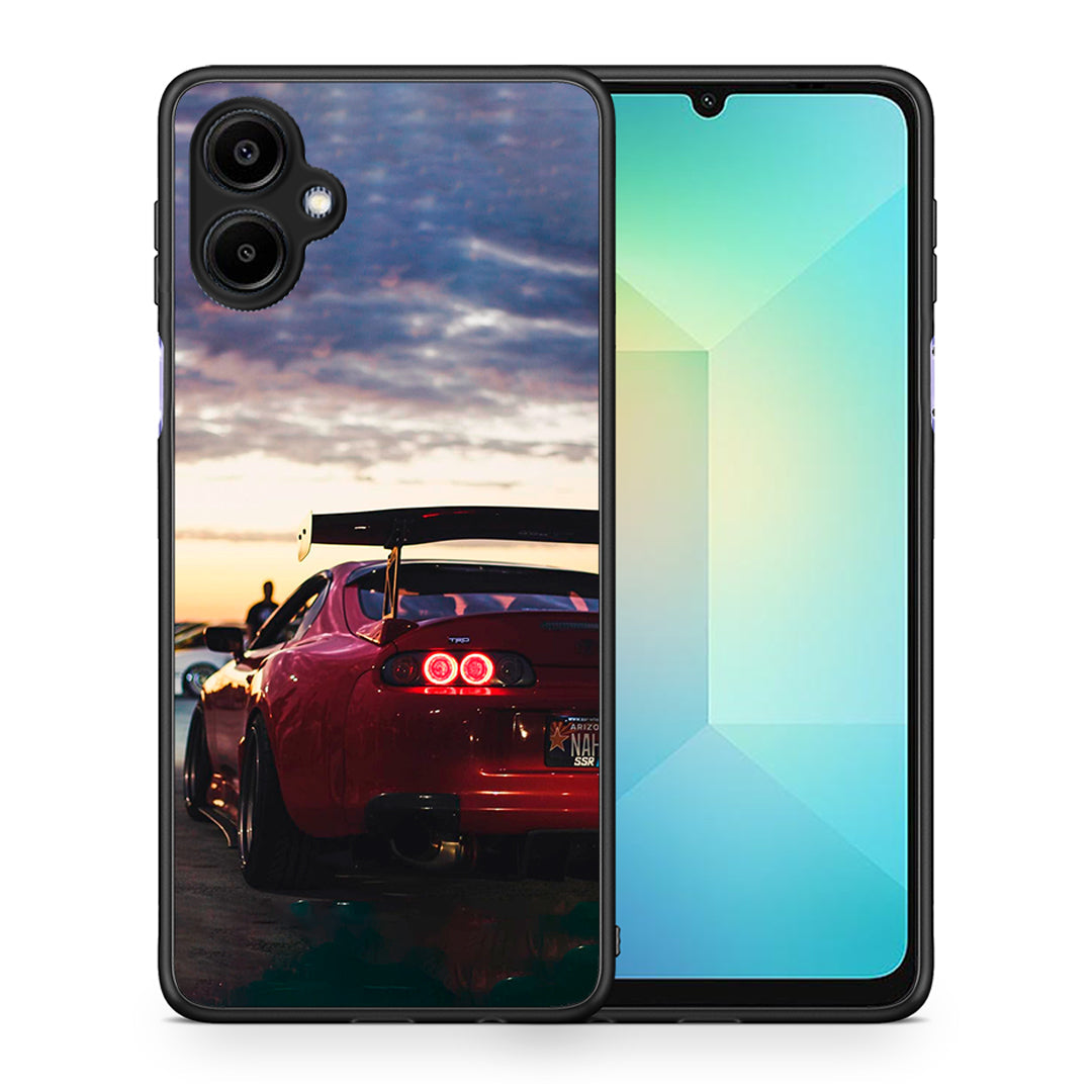 Θήκη Samsung Galaxy A06 Racing Supra από τη Smartfits με σχέδιο στο πίσω μέρος και μαύρο περίβλημα | Samsung Galaxy A06 Racing Supra case with colorful back and black bezels