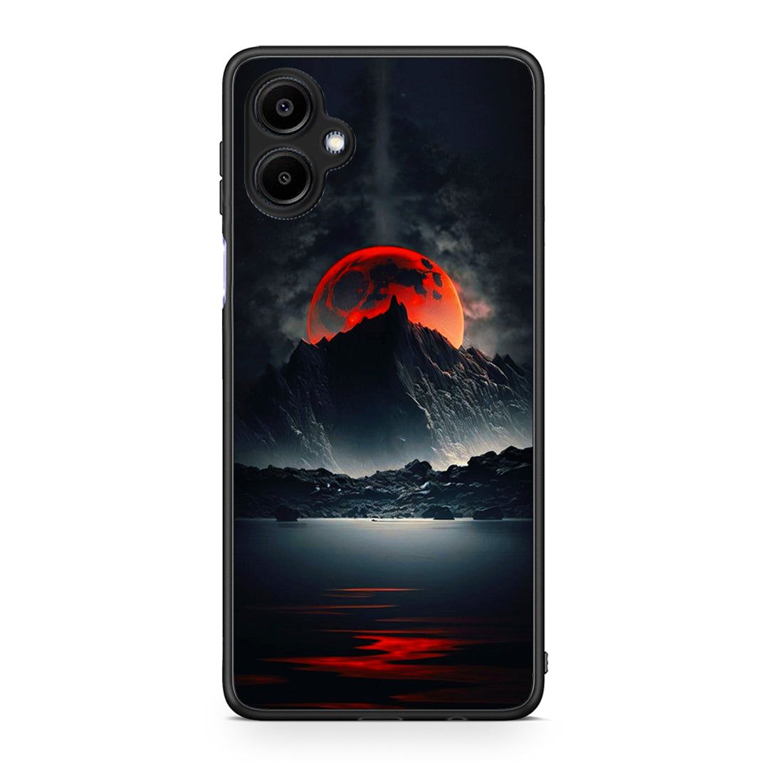 Samsung Galaxy A06 Red Full Moon θήκη από τη Smartfits με σχέδιο στο πίσω μέρος και μαύρο περίβλημα | Smartphone case with colorful back and black bezels by Smartfits