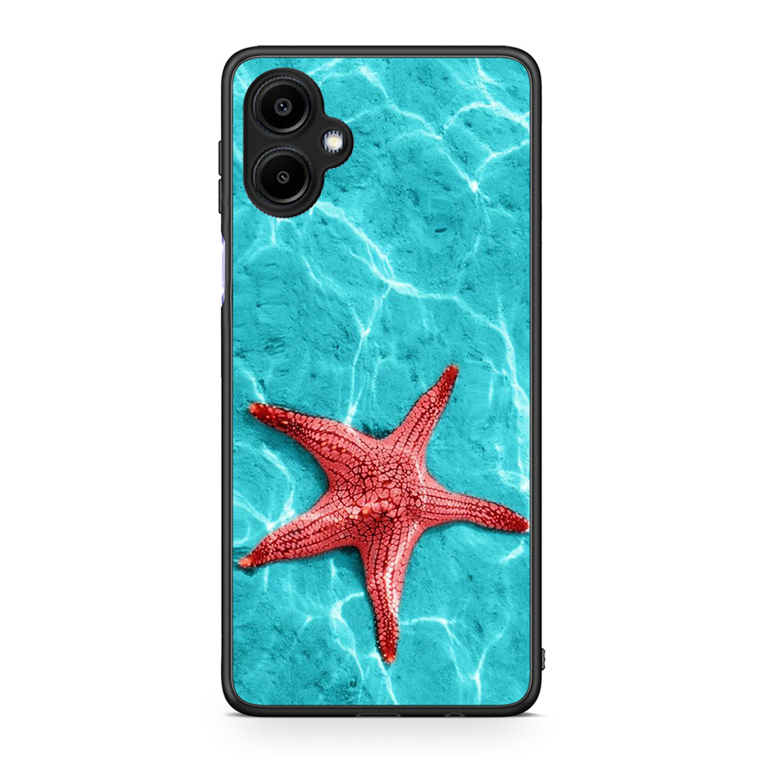 Samsung Galaxy A06 Red Starfish Θήκη από τη Smartfits με σχέδιο στο πίσω μέρος και μαύρο περίβλημα | Smartphone case with colorful back and black bezels by Smartfits