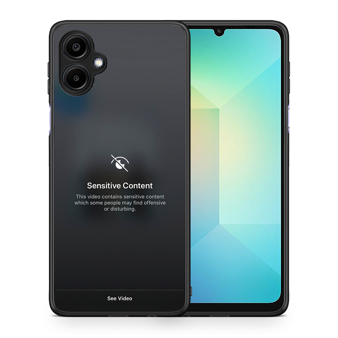 Θήκη Samsung Galaxy A06 Sensitive Content από τη Smartfits με σχέδιο στο πίσω μέρος και μαύρο περίβλημα | Samsung Galaxy A06 Sensitive Content case with colorful back and black bezels