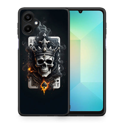 Θήκη Samsung Galaxy A06 Skull King Ace από τη Smartfits με σχέδιο στο πίσω μέρος και μαύρο περίβλημα | Samsung Galaxy A06 Skull King Ace case with colorful back and black bezels
