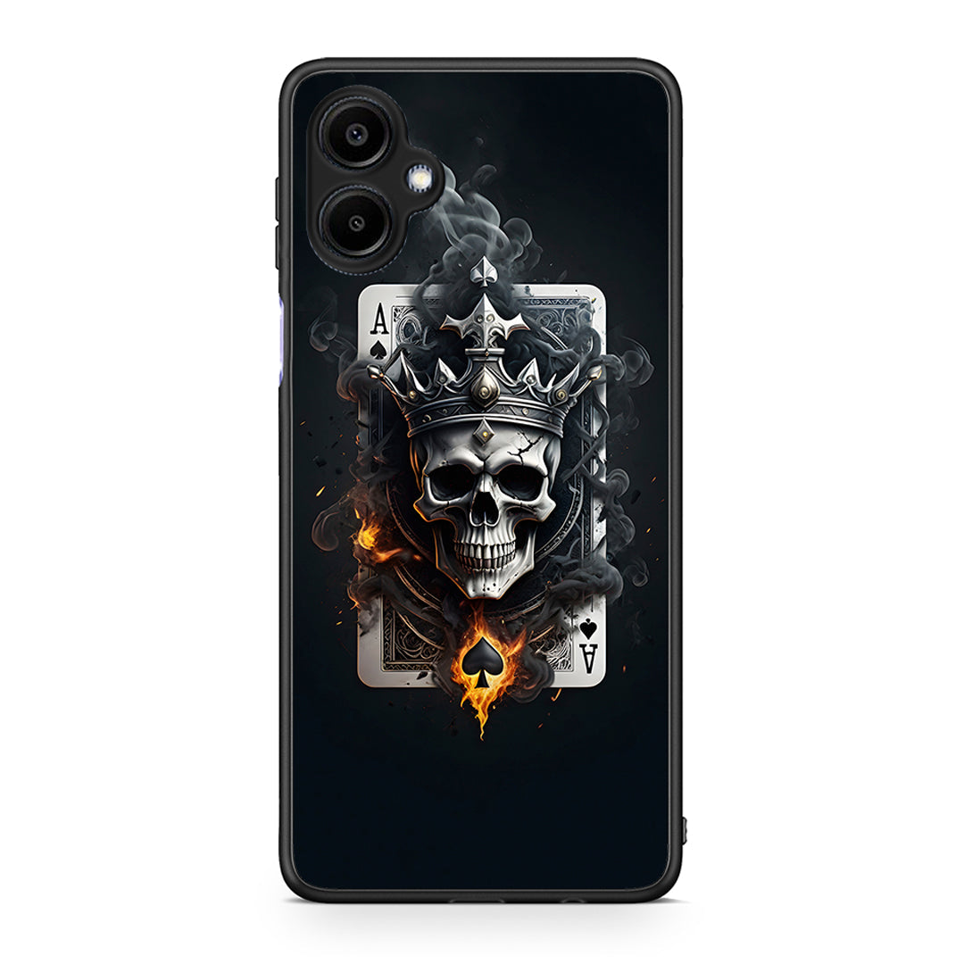 Samsung Galaxy A06 Skull King Ace θήκη από τη Smartfits με σχέδιο στο πίσω μέρος και μαύρο περίβλημα | Smartphone case with colorful back and black bezels by Smartfits