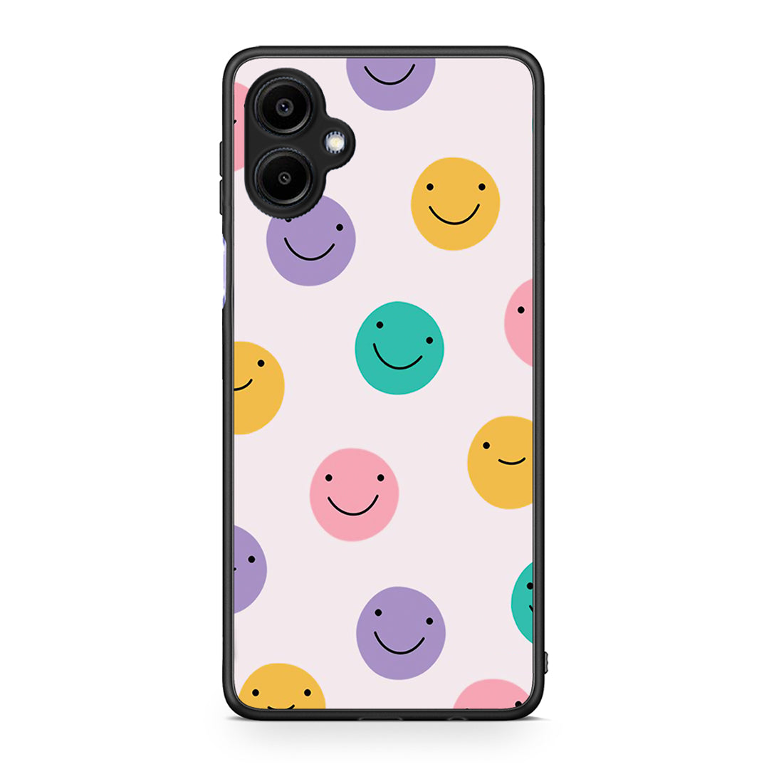 Samsung Galaxy A06 Smiley Faces θήκη από τη Smartfits με σχέδιο στο πίσω μέρος και μαύρο περίβλημα | Smartphone case with colorful back and black bezels by Smartfits
