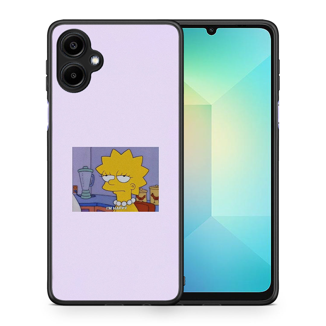 Θήκη Samsung Galaxy A06 So Happy από τη Smartfits με σχέδιο στο πίσω μέρος και μαύρο περίβλημα | Samsung Galaxy A06 So Happy case with colorful back and black bezels