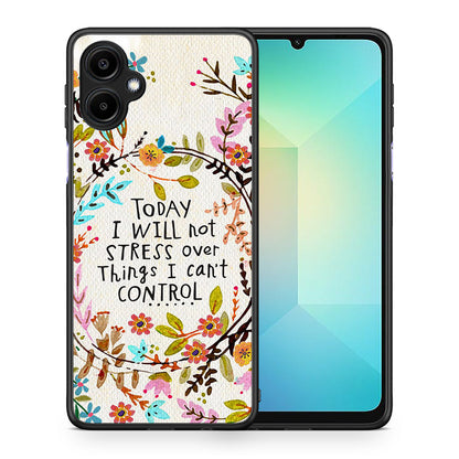 Θήκη Samsung Galaxy A06 Stress Over από τη Smartfits με σχέδιο στο πίσω μέρος και μαύρο περίβλημα | Samsung Galaxy A06 Stress Over case with colorful back and black bezels