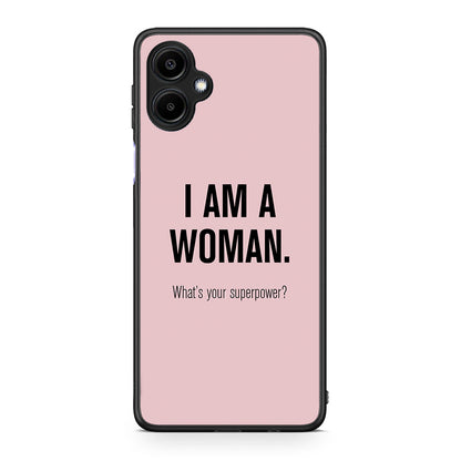 Samsung Galaxy A06 Superpower Woman θήκη από τη Smartfits με σχέδιο στο πίσω μέρος και μαύρο περίβλημα | Smartphone case with colorful back and black bezels by Smartfits