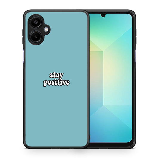 Θήκη Samsung Galaxy A06 Positive Text από τη Smartfits με σχέδιο στο πίσω μέρος και μαύρο περίβλημα | Samsung Galaxy A06 Positive Text case with colorful back and black bezels