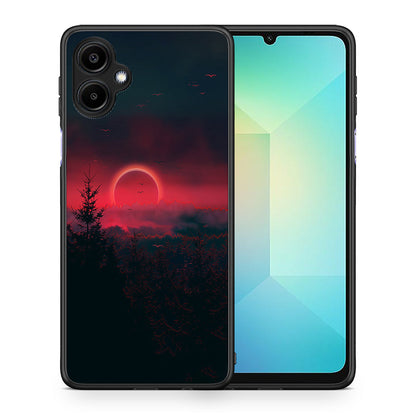Θήκη Samsung Galaxy A06 Sunset Tropic από τη Smartfits με σχέδιο στο πίσω μέρος και μαύρο περίβλημα | Samsung Galaxy A06 Sunset Tropic case with colorful back and black bezels