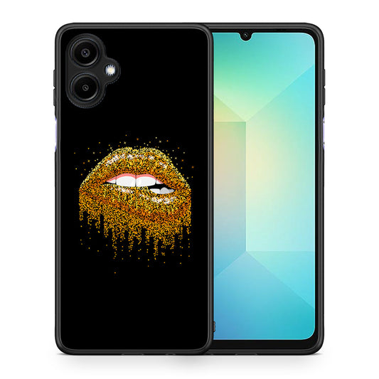 Θήκη Samsung Galaxy A06 Golden Valentine από τη Smartfits με σχέδιο στο πίσω μέρος και μαύρο περίβλημα | Samsung Galaxy A06 Golden Valentine case with colorful back and black bezels