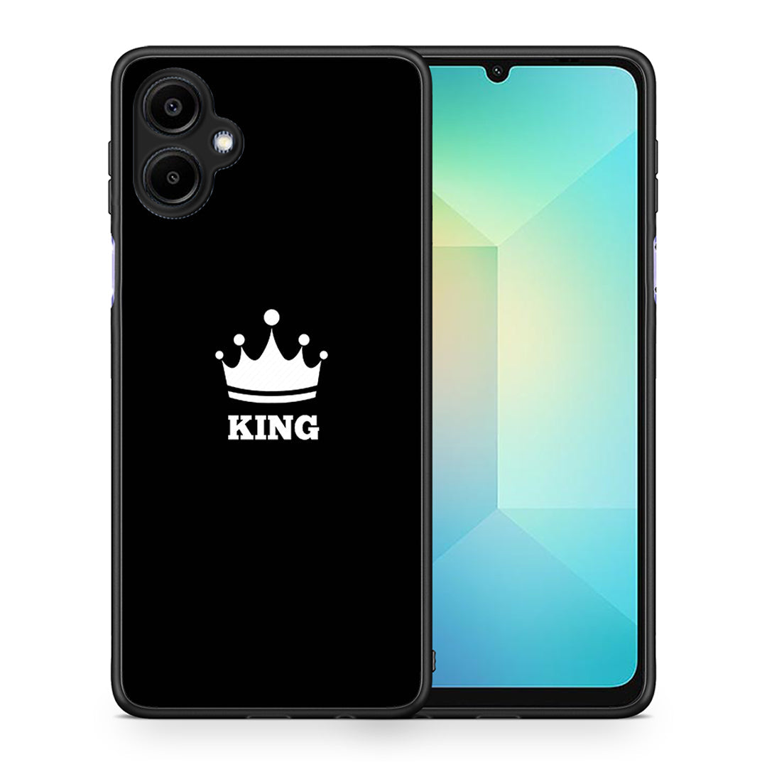 Θήκη Samsung Galaxy A06 King Valentine από τη Smartfits με σχέδιο στο πίσω μέρος και μαύρο περίβλημα | Samsung Galaxy A06 King Valentine case with colorful back and black bezels