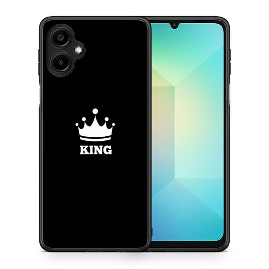 Θήκη Samsung Galaxy A06 King Valentine από τη Smartfits με σχέδιο στο πίσω μέρος και μαύρο περίβλημα | Samsung Galaxy A06 King Valentine case with colorful back and black bezels