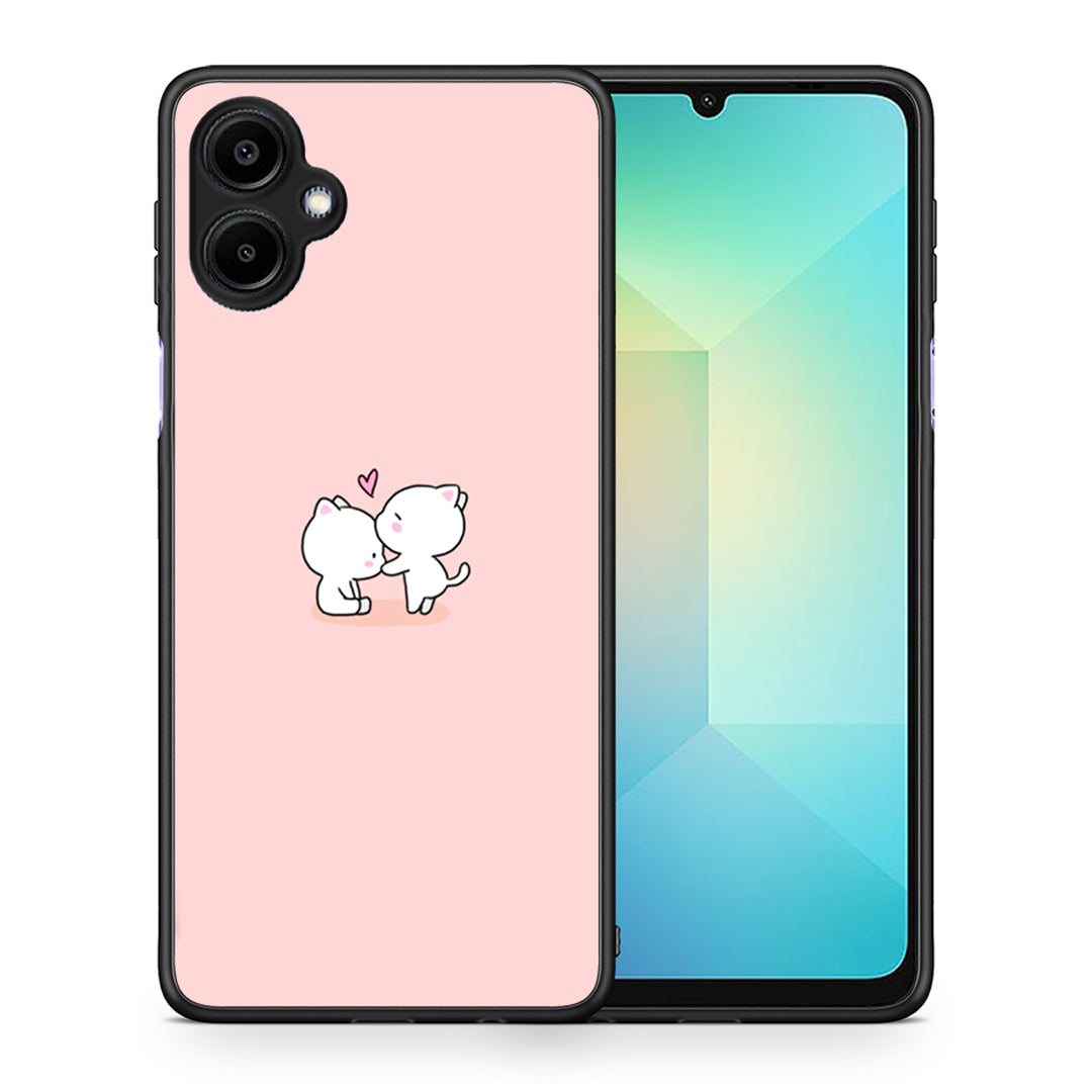 Θήκη Samsung Galaxy A06 Love Valentine από τη Smartfits με σχέδιο στο πίσω μέρος και μαύρο περίβλημα | Samsung Galaxy A06 Love Valentine case with colorful back and black bezels