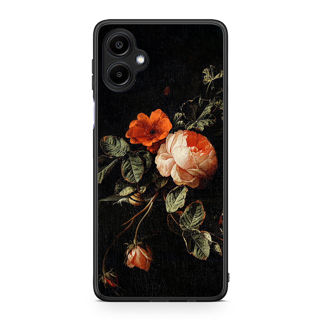 Samsung Galaxy A06 Vintage Roses θήκη από τη Smartfits με σχέδιο στο πίσω μέρος και μαύρο περίβλημα | Smartphone case with colorful back and black bezels by Smartfits