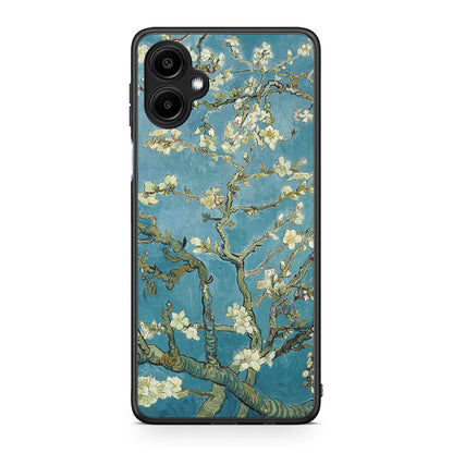 Samsung Galaxy A06 White Blossoms θήκη από τη Smartfits με σχέδιο στο πίσω μέρος και μαύρο περίβλημα | Smartphone case with colorful back and black bezels by Smartfits