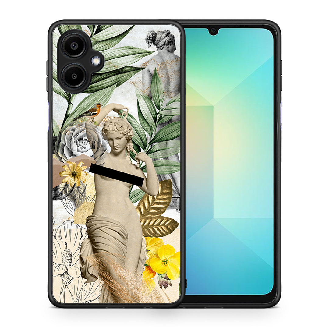 Θήκη Samsung Galaxy A06 Woman Statue από τη Smartfits με σχέδιο στο πίσω μέρος και μαύρο περίβλημα | Samsung Galaxy A06 Woman Statue case with colorful back and black bezels