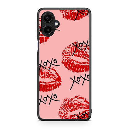 Samsung Galaxy A06 XOXO Lips θήκη από τη Smartfits με σχέδιο στο πίσω μέρος και μαύρο περίβλημα | Smartphone case with colorful back and black bezels by Smartfits