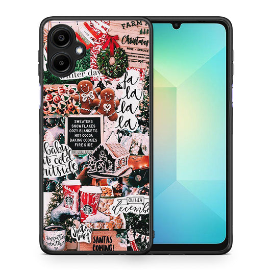 Θήκη Samsung Galaxy A06 Xmas Habbits από τη Smartfits με σχέδιο στο πίσω μέρος και μαύρο περίβλημα | Samsung Galaxy A06 Xmas Habbits case with colorful back and black bezels