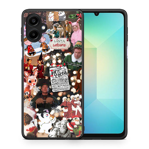 Θήκη Samsung Galaxy A06 Xmas Movies από τη Smartfits με σχέδιο στο πίσω μέρος και μαύρο περίβλημα | Samsung Galaxy A06 Xmas Movies case with colorful back and black bezels