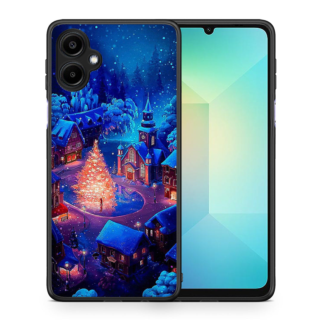 Θήκη Samsung Galaxy A06 Xmas Village από τη Smartfits με σχέδιο στο πίσω μέρος και μαύρο περίβλημα | Samsung Galaxy A06 Xmas Village case with colorful back and black bezels