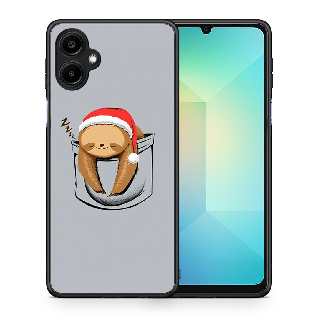 Θήκη Samsung Galaxy A06 Xmas Zzzz από τη Smartfits με σχέδιο στο πίσω μέρος και μαύρο περίβλημα | Samsung Galaxy A06 Xmas Zzzz case with colorful back and black bezels