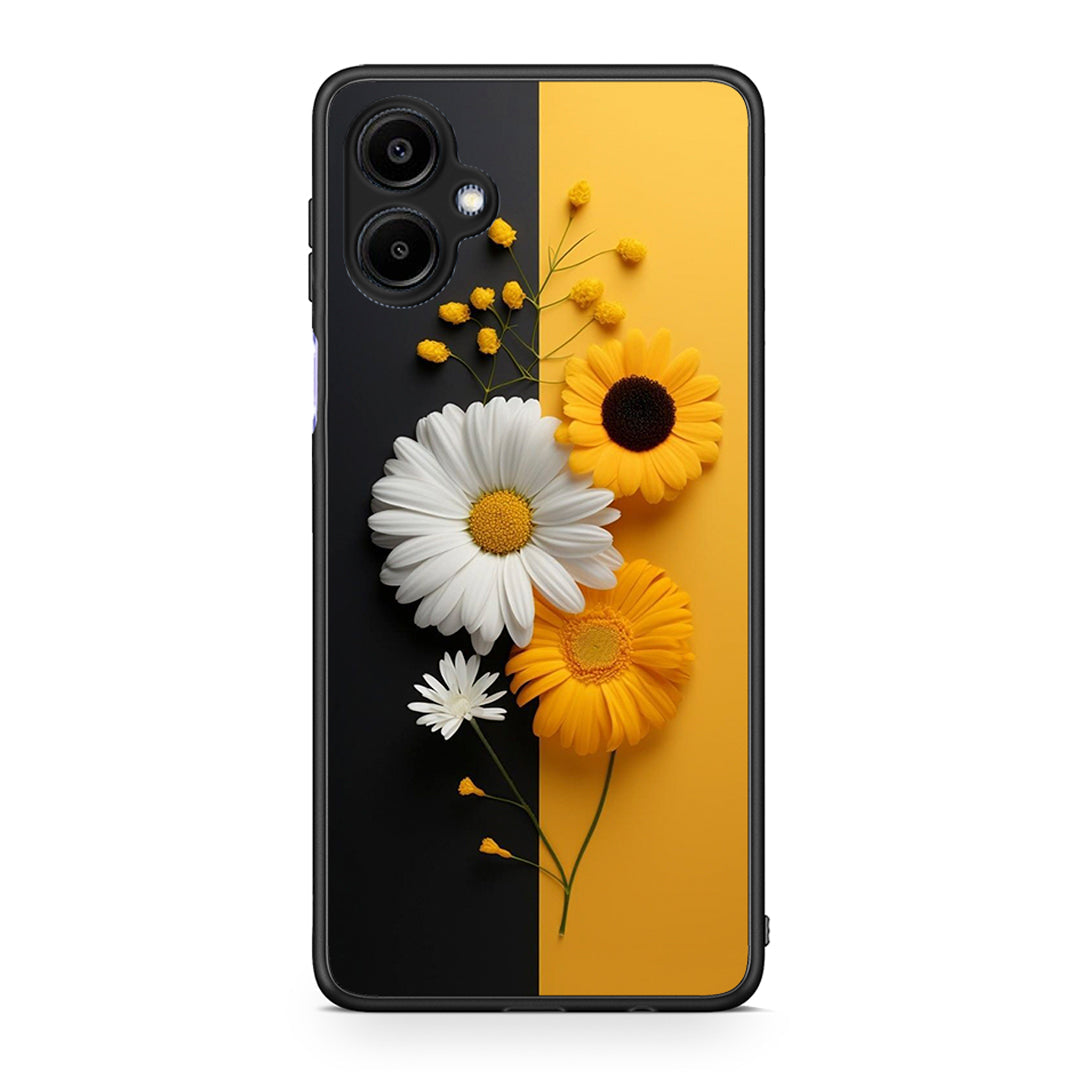 Samsung Galaxy A06 Yellow Daisies θήκη από τη Smartfits με σχέδιο στο πίσω μέρος και μαύρο περίβλημα | Smartphone case with colorful back and black bezels by Smartfits