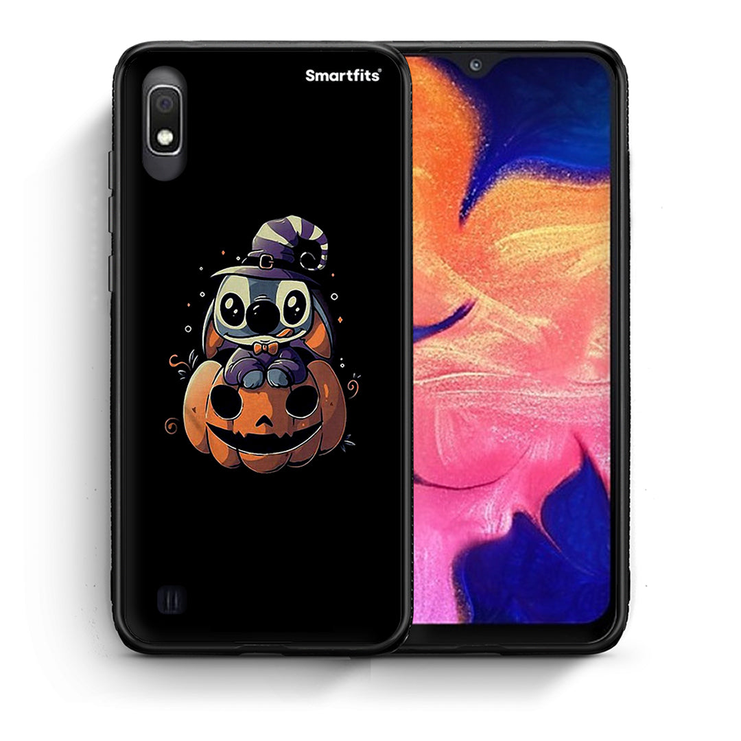 Θήκη Samsung A10 Halloween Stitch από τη Smartfits με σχέδιο στο πίσω μέρος και μαύρο περίβλημα | Samsung A10 Halloween Stitch case with colorful back and black bezels